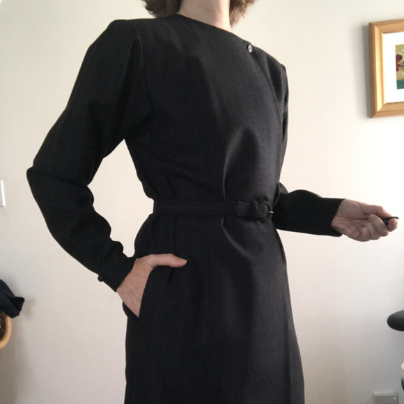 VINTAGE: Ralph Lauren purple label belted wool dress sz 4 - Picture 3 of 8